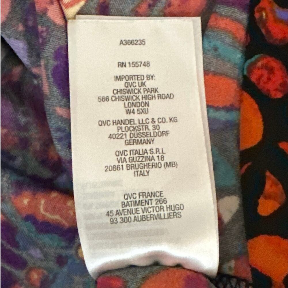 Attitudes by Renee Como Jersey Multicolor Abstract Stained Glass Tunic Top 1X - Picture 11 of 11
